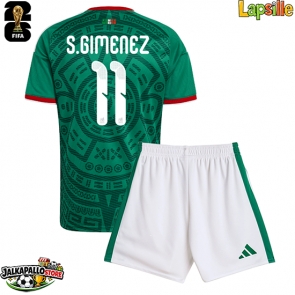 Meksiko Santiago Gimenez #11 Kotipaita Lapsille MM-kisat 2026 Lyhythihainen (+ shortsit)
